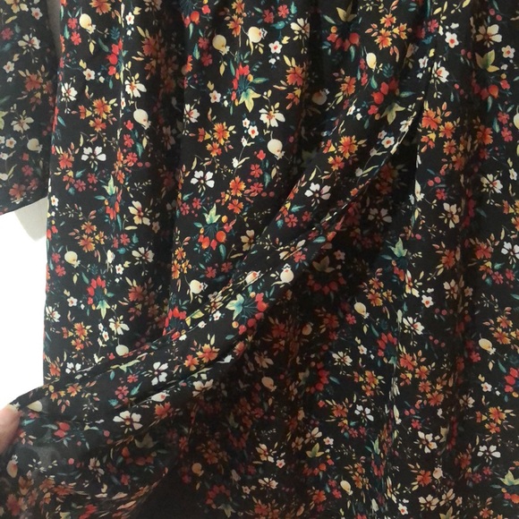J Crew Mercantile Lined Long Sleeve Flowered Dress - Picture 5 of 5